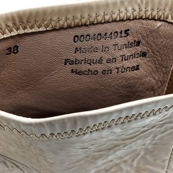 Free People Wmn Double Stack Y2k 90s Platform Cream Leather Boots 7.5US EUR 38 - Picture 6 of 12